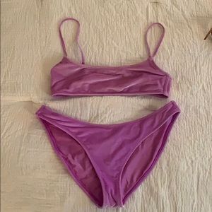 Purple velvet bikini